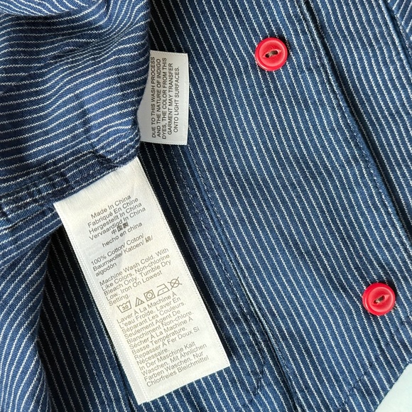 J.CREW Vest Lightweight Indigo Stripe Patch Pockets DESTON WASH Layer (8) Preppy - Picture 5 of 7